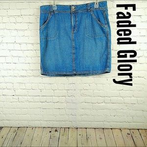 Faded Glory, Jean skirt. Size 16